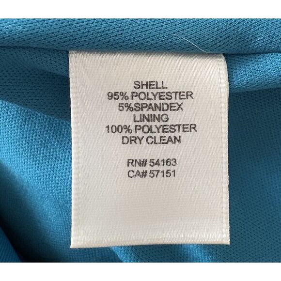 Eliza J Drape Bow Crepe Sheath Formal Dress Ocean Blue Gown Womens Size 8 - Picture 5 of 5